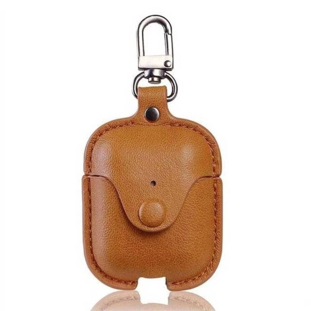 NEW THREADED PEAR unisex leather airpods case in tan